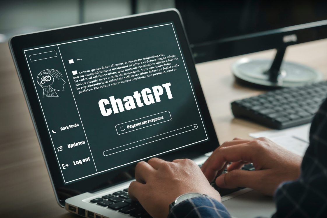 person on a laptop using chat GPT